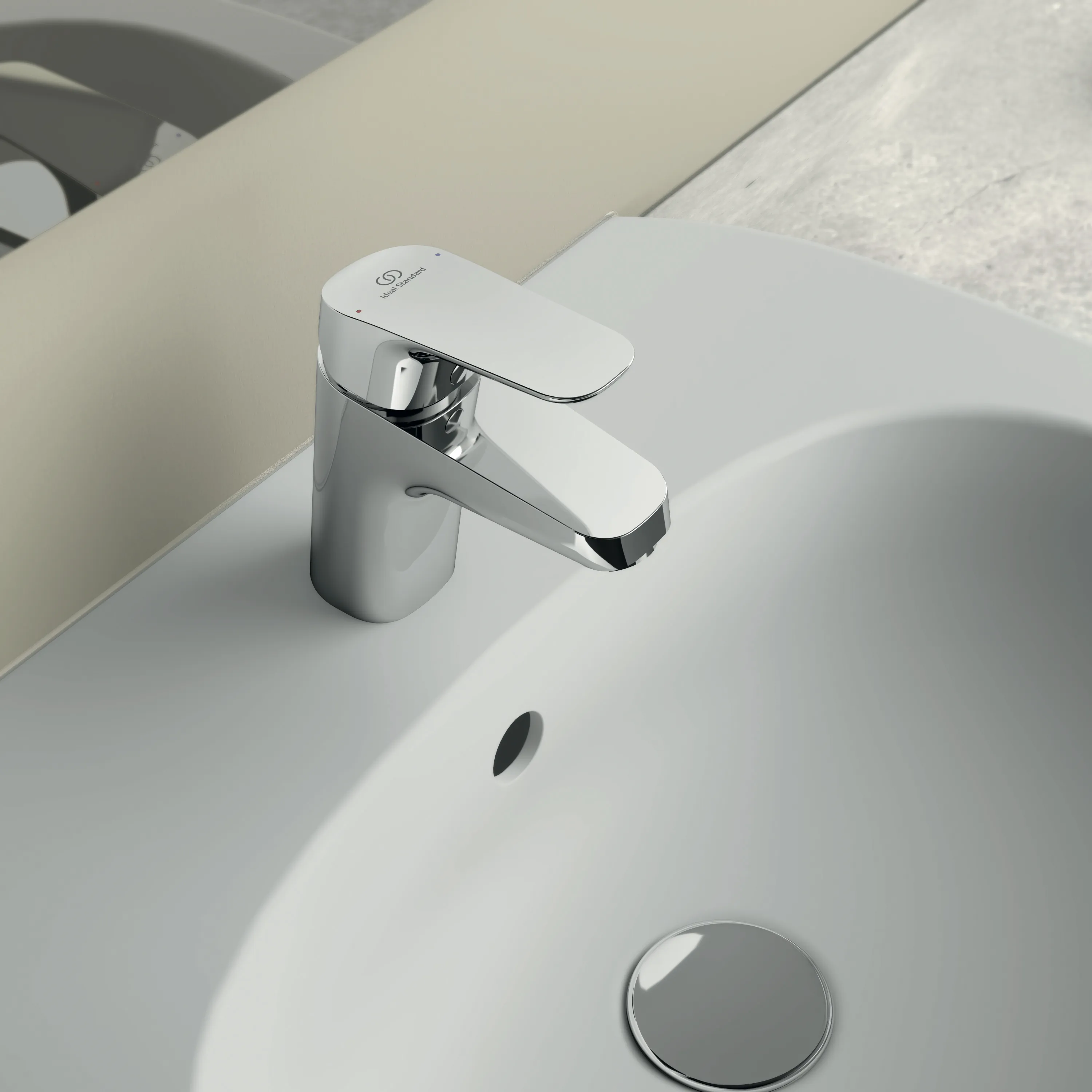 Waschtischarmatur Ceraflex, 5 l/min., ohne Ablaufgarnitur, Ausladung 101mm, Chrom Waschtischarmatur Ceraflex, 5 l/min., ohne Ablaufgarnitur, Ausladung 101mm, Chrom