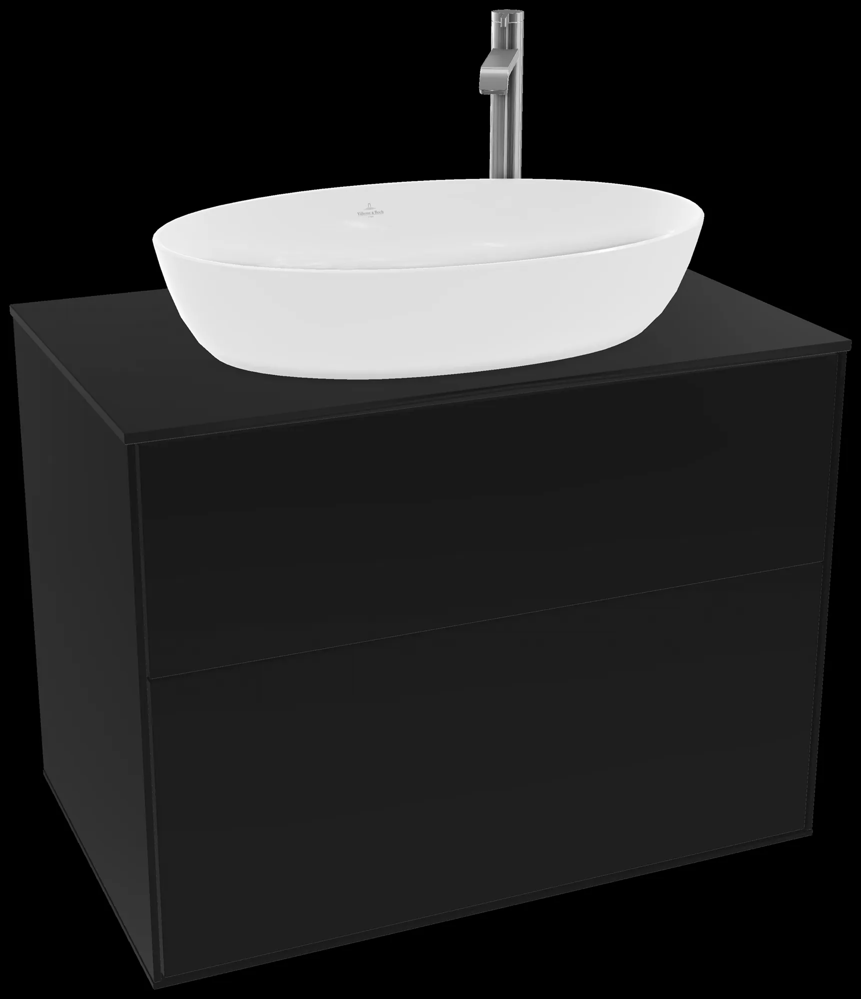 Villeroy & Boch Waschbeckenunterschrank Finion F87, 800x603x501 mm, Black Matt Lacquer, mit SoftClosing und Push-to-open Funktion Villeroy & Boch Waschbeckenunterschrank Finion F87, 800x603x501 mm, Black Matt Lacquer, mit SoftClosing und Push-to-open Funktion