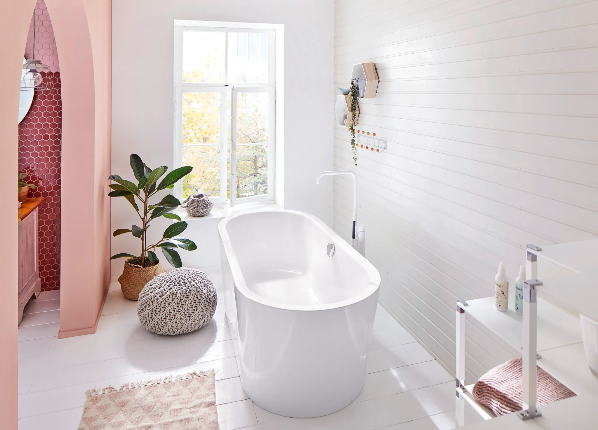 Kaldewei Badewanne „Meisterstück Classic Duo Oval“ vormontiert freistehend oval 170 × 75 cm, links