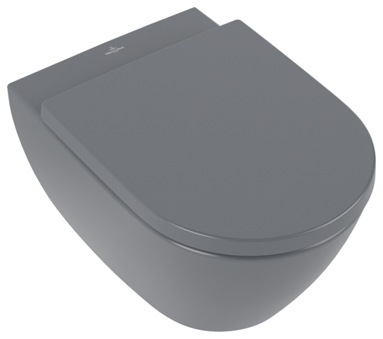 Wand-Tiefspül-WC DirectFlush „Subway 2.0“ 37 × 36,5 × 56 cm in Graphite, ohne Spülrand