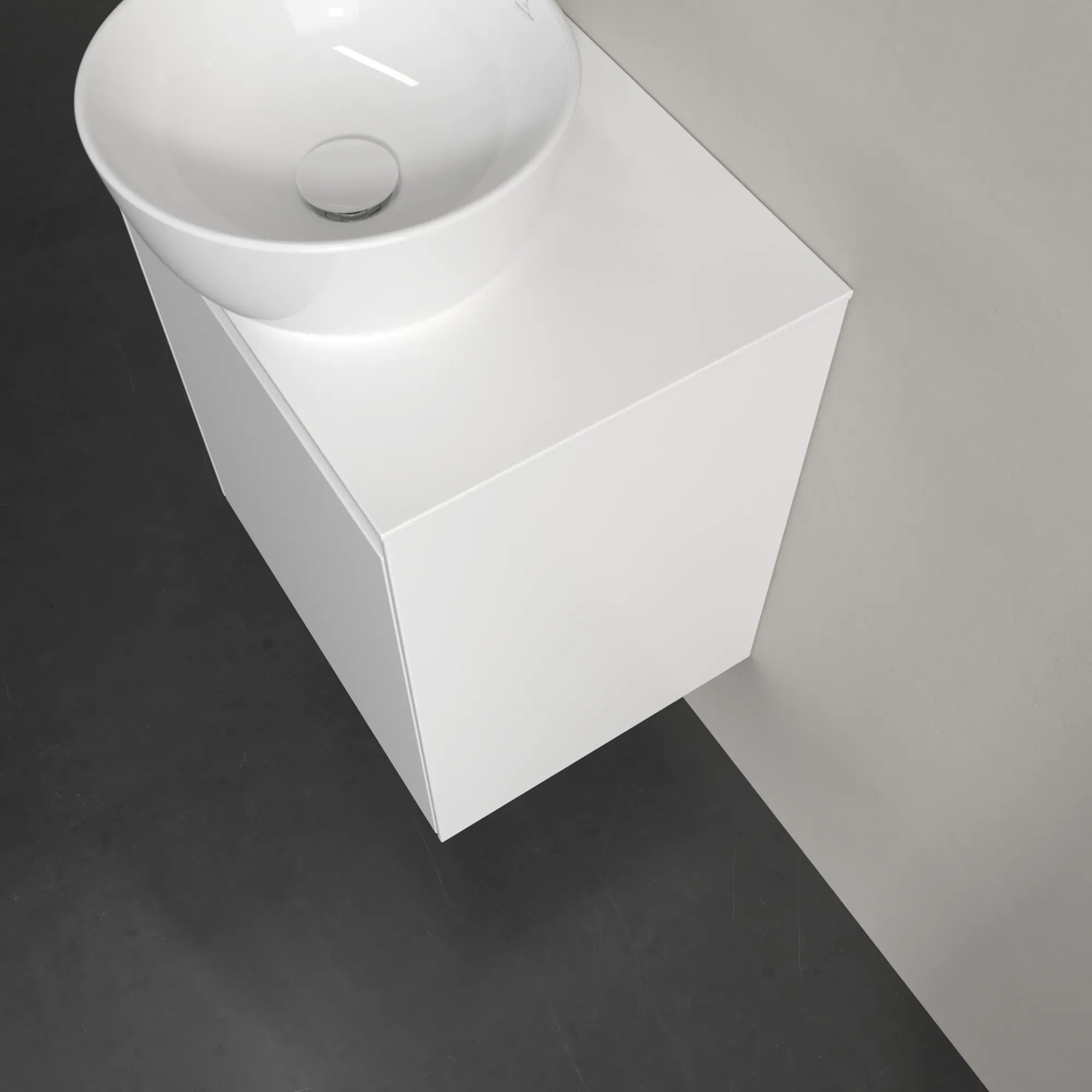 Villeroy & Boch Waschtischunterschrank „Collaro“ 500 × 548 × 380 mm Weiß Matt, für Becken mittig, Anschlag rechts, ohne Beleuchtung Villeroy & Boch Waschtischunterschrank „Collaro“ 500 × 548 × 380 mm Weiß Matt, für Becken mittig, Anschlag rechts, ohne Beleuchtung