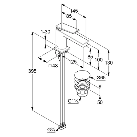 Kludi DECUS Waschtisch-EHM 85, Einhandmischer, chrom Kludi DECUS Waschtisch-EHM 85, Einhandmischer, chrom