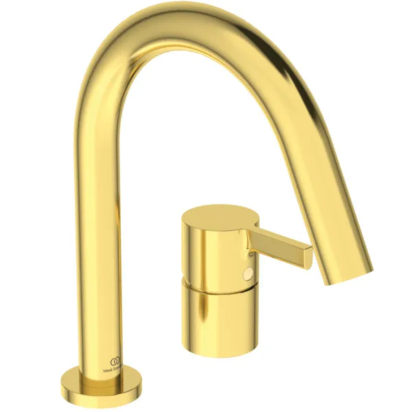 Ideal Standard Joy Armatur BC789A2, 4-Loch, Stab-Handbrause, Brushed Gold