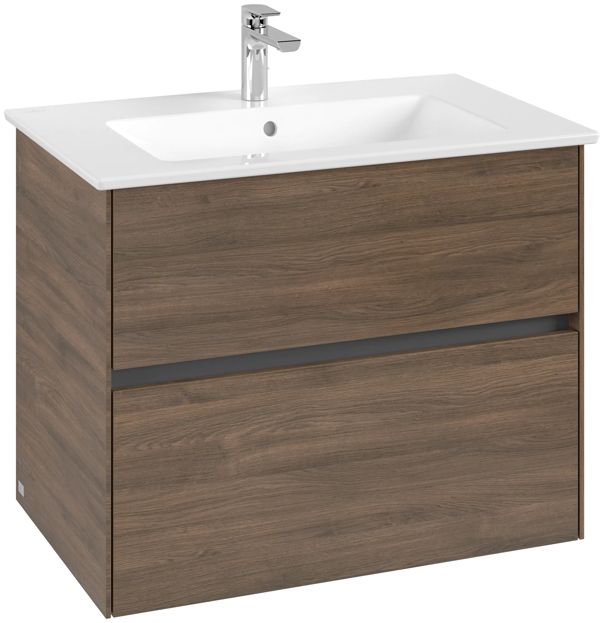 Villeroy & Boch Waschbeckenunterschrank Collaro C14400, Arizona Oak, 761x610x480 mm, 2 Auszüge mit SoftClosing, Wandmontage
