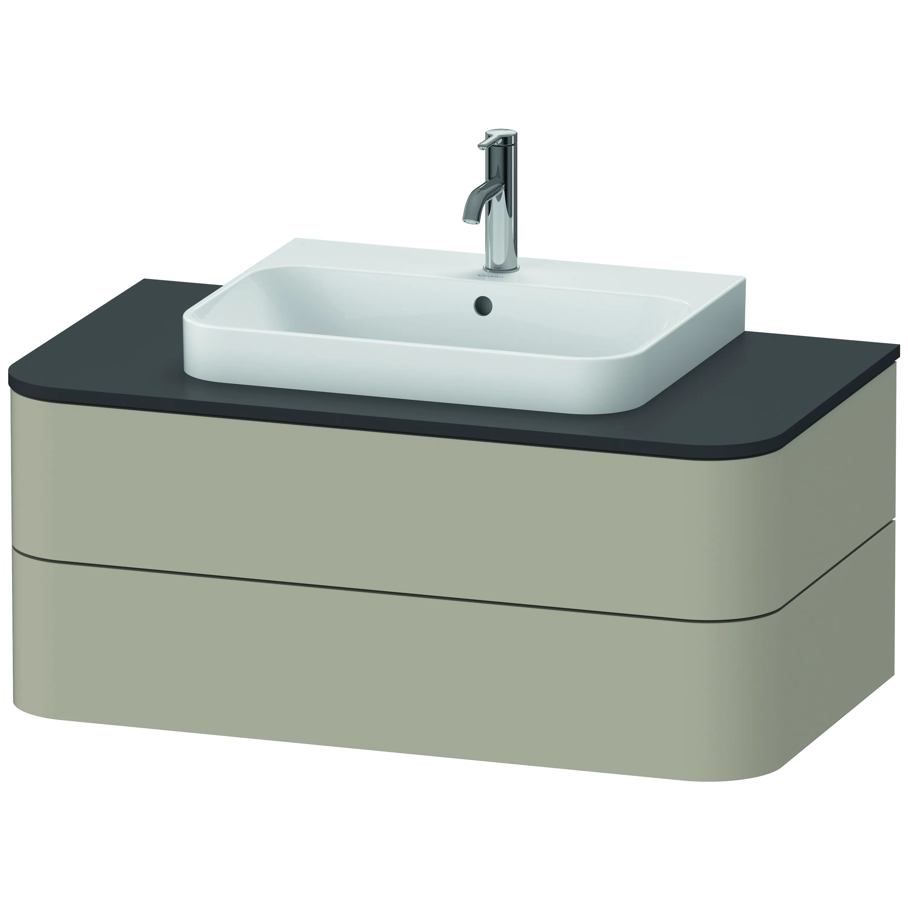 Duravit Waschtischunterschrank wandhängend „Happy D.2 Plus“ 100 × 40,8 × 55 cm Taupe Seidenmatt
