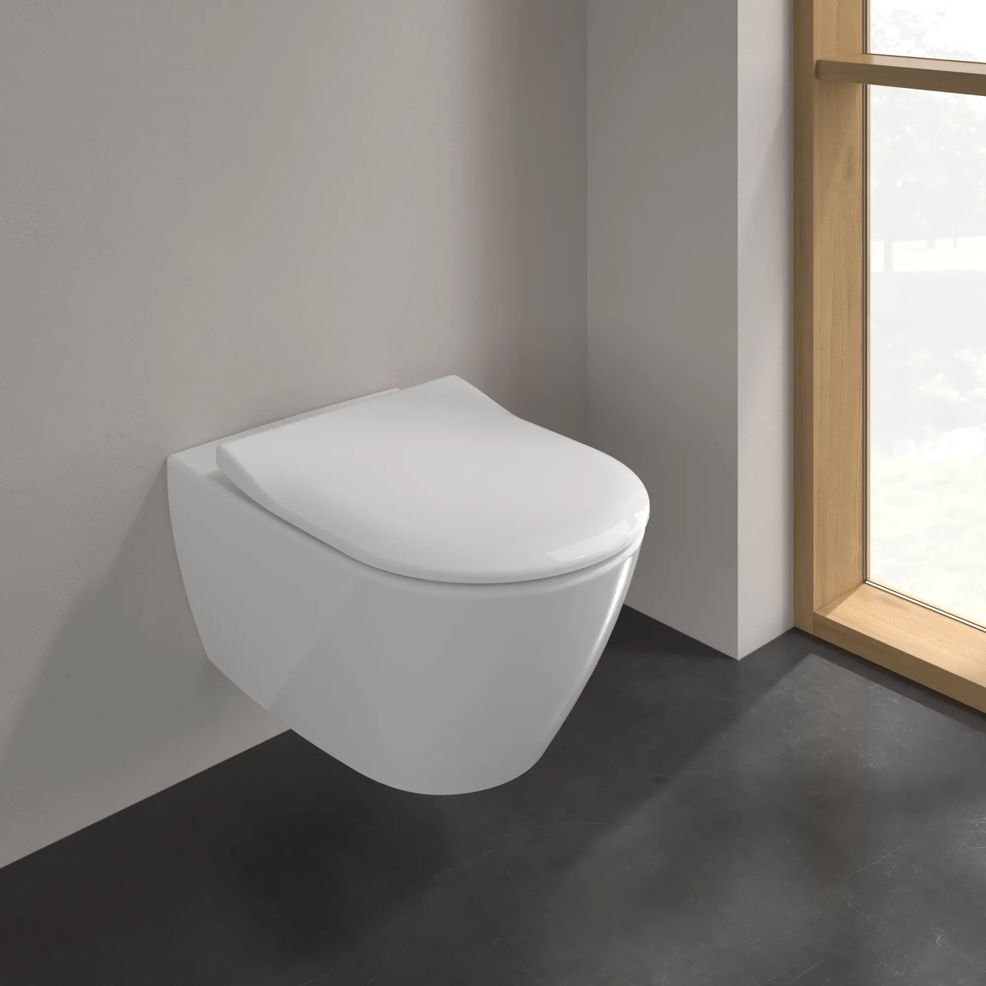 Wand-Tiefspül-WC DirectFlush „Subway 2.0“ 37 × 36,5 × 56 cm, ohne Spülrand, Abgang waagerecht