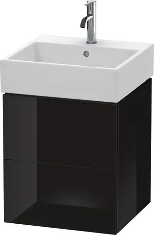 Duravit Waschtischunterschrank wandhängend „L-Cube“ 48,4 × 54,4 × 45,9 cm Schwarz Hochglanz