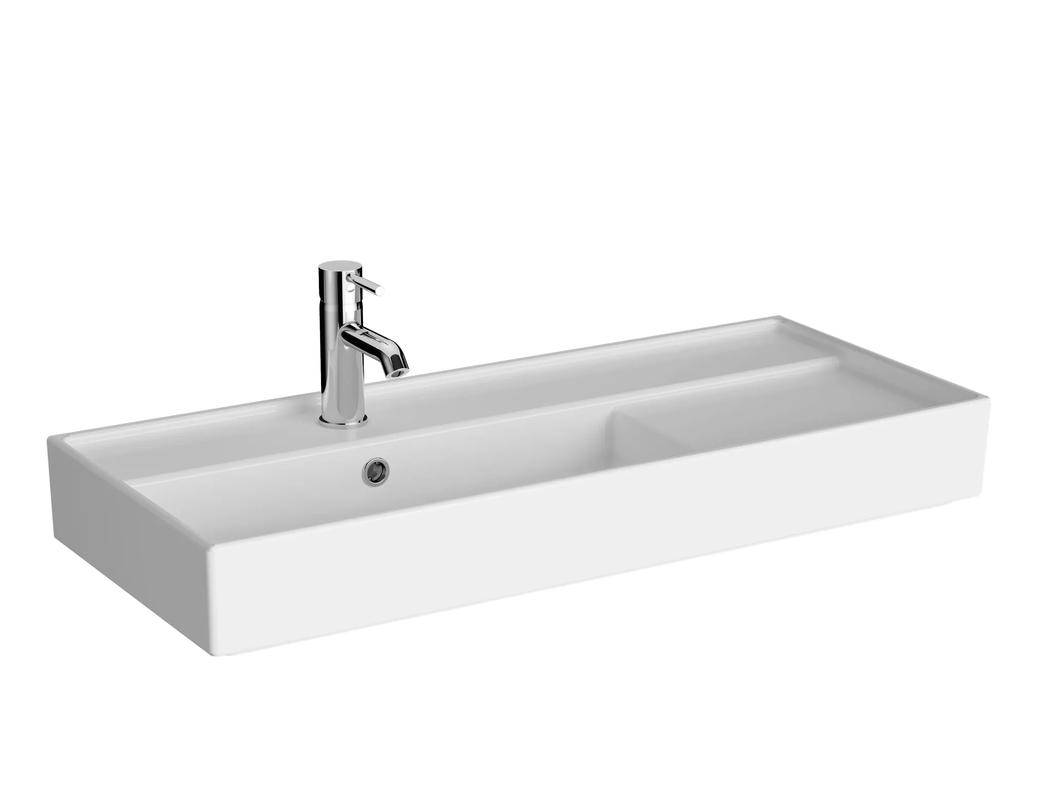 VitrA ArchiPlan Waschtisch Compact asymmetrisch 90 x 38 cm rechteckig wandgebunden mit Hahnloch und Überlaufloch Weiß Hochglanz VitrA ArchiPlan Waschtisch Compact asymmetrisch 90 x 38 cm rechteckig wandgebunden mit Hahnloch und Überlaufloch Weiß Hochglanz