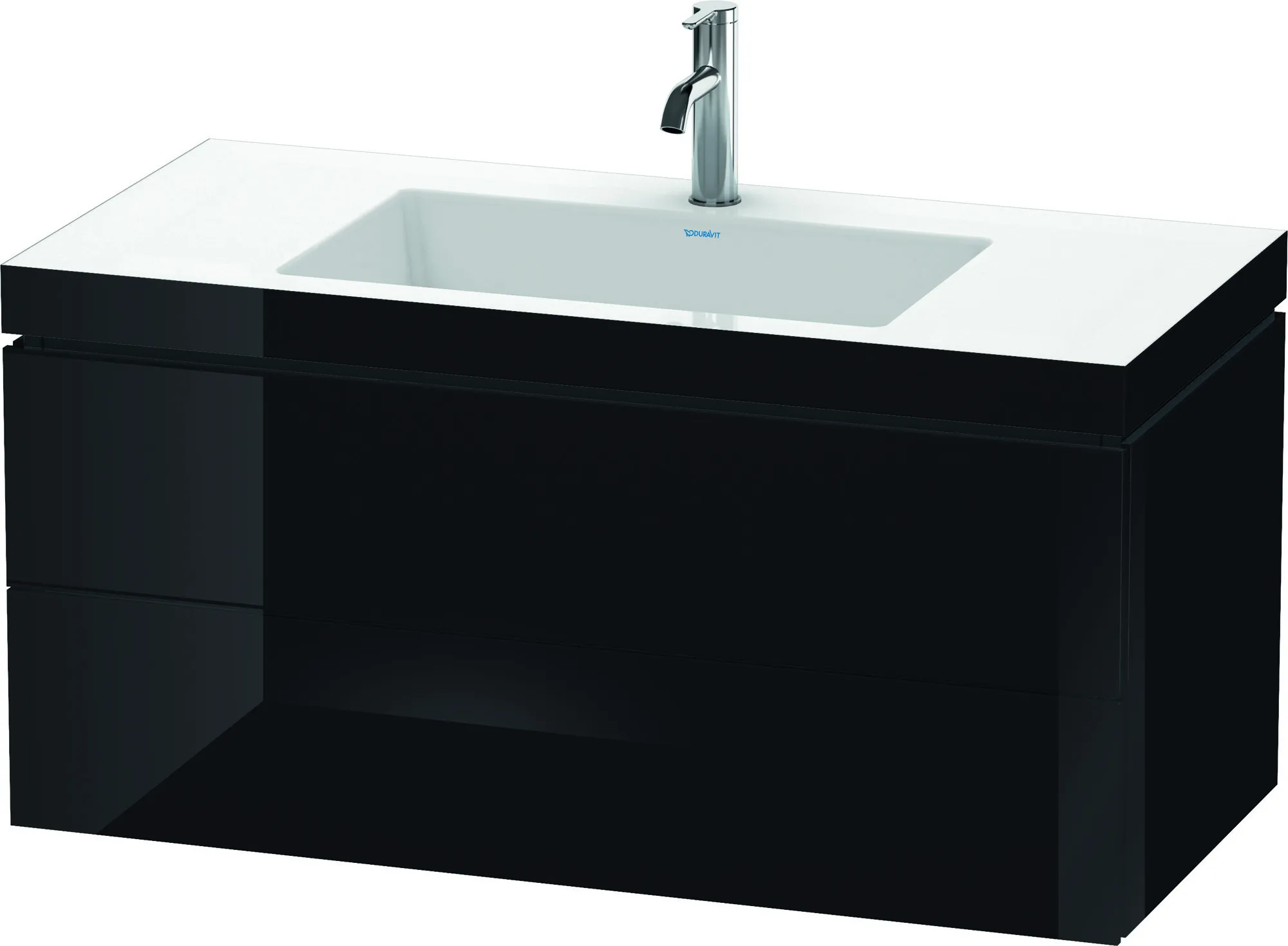 Duravit Möbelset c-shaped Set wandhängend wandhängend „L-Cube“ 100 × 50 × 48 cm Schwarz Hochglanz