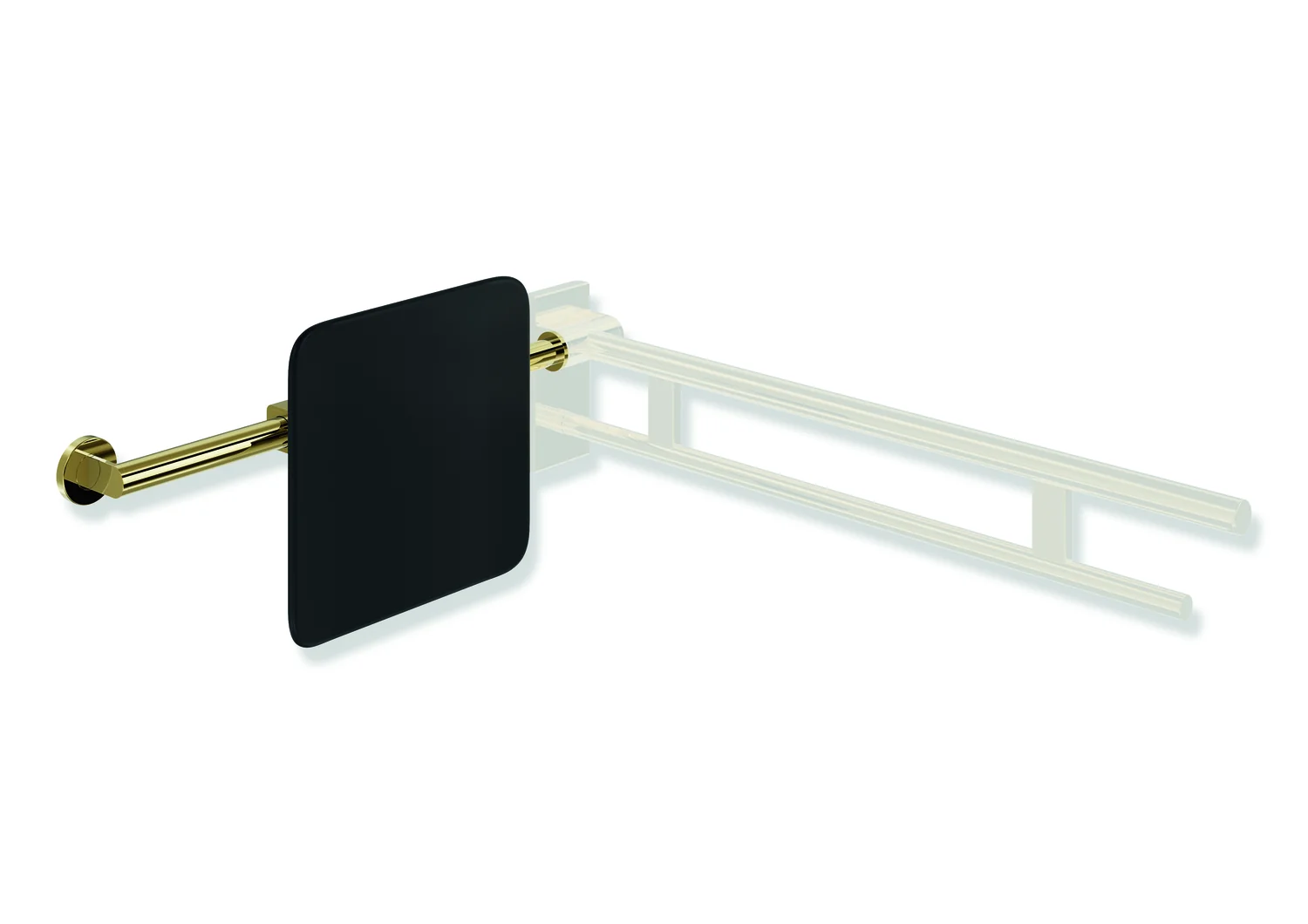 HEWI Rückenstütze System 900, PVD-beschichtet, schwarz, Achsmaß verstellbar 616-716 mm, Tiefe 150 mm, einseitige Wandmontage mit Rosetten und Stützklappgriffen HEWI Rückenstütze System 900, PVD-beschichtet, schwarz, Achsmaß verstellbar 616-716 mm, Tiefe 150 mm, einseitige Wandmontage mit Rosetten und Stützklappgriffen