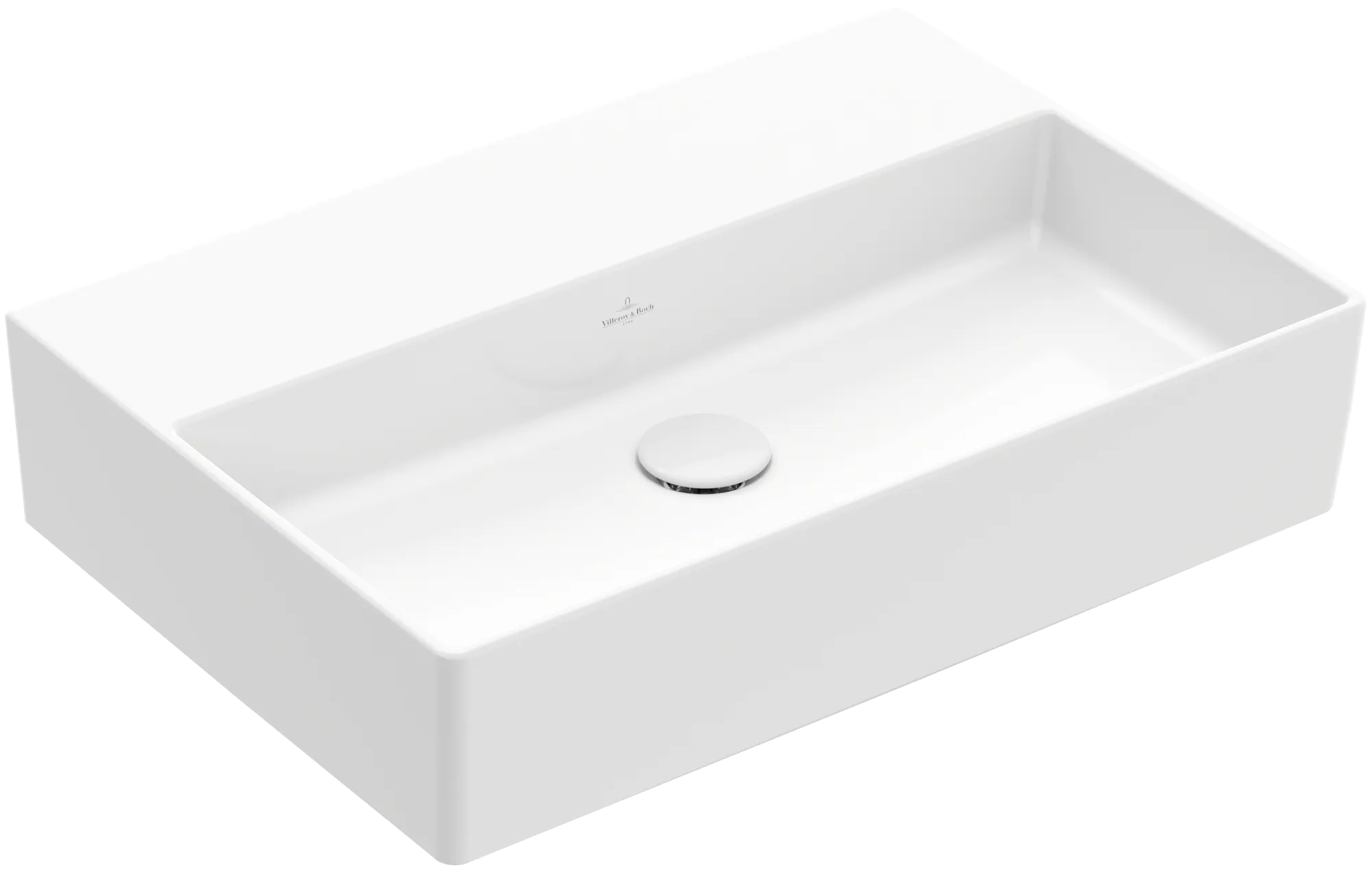 Villeroy & Boch Wandwaschtisch aus TitanCeram geschliffen „Memento 2.0“ 600 × 420 × 135 mm, ohne Hahnlochbohrung in Weiß Alpin