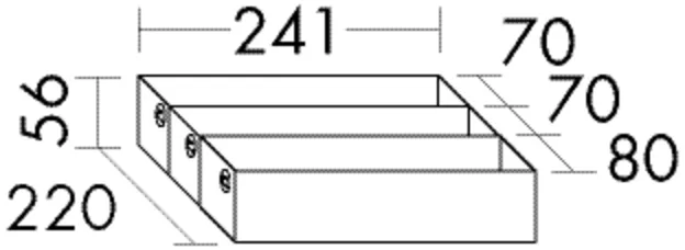 Burgbad Zubehör Set 1 (SGJP022), Metallboxen in dunkelgrau pulverbeschichtet, Maße: 220 x 241 x 56 mm
