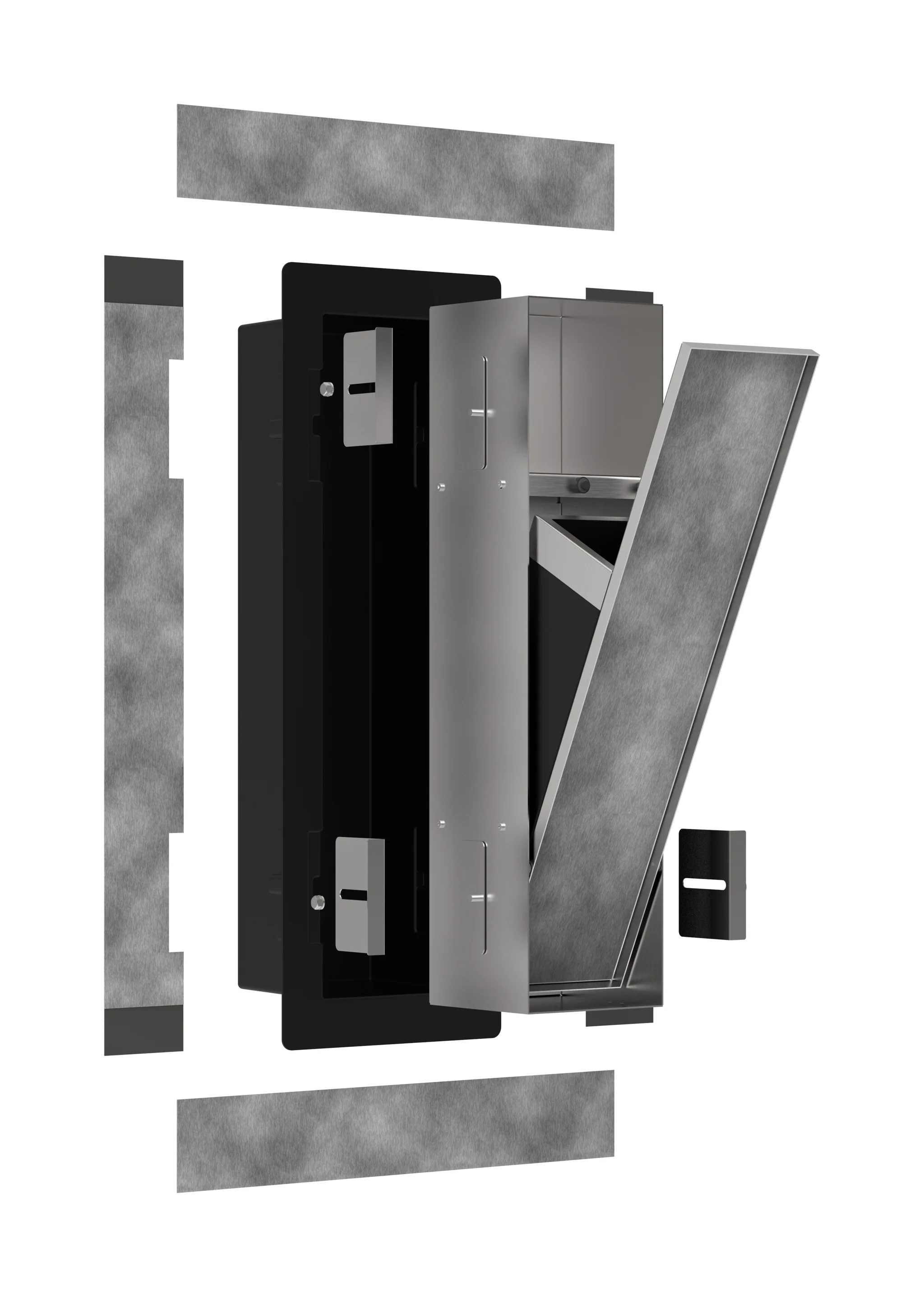 Hansgrohe XtraStoris Rock Einbau Abfalleimer mit befliesbarer Tür, mattschwarz, 300/150/140 mm, Fassungsvermögen 2,5 l Hansgrohe XtraStoris Rock Einbau Abfalleimer mit befliesbarer Tür, mattschwarz, 300/150/140 mm, Fassungsvermögen 2,5 l