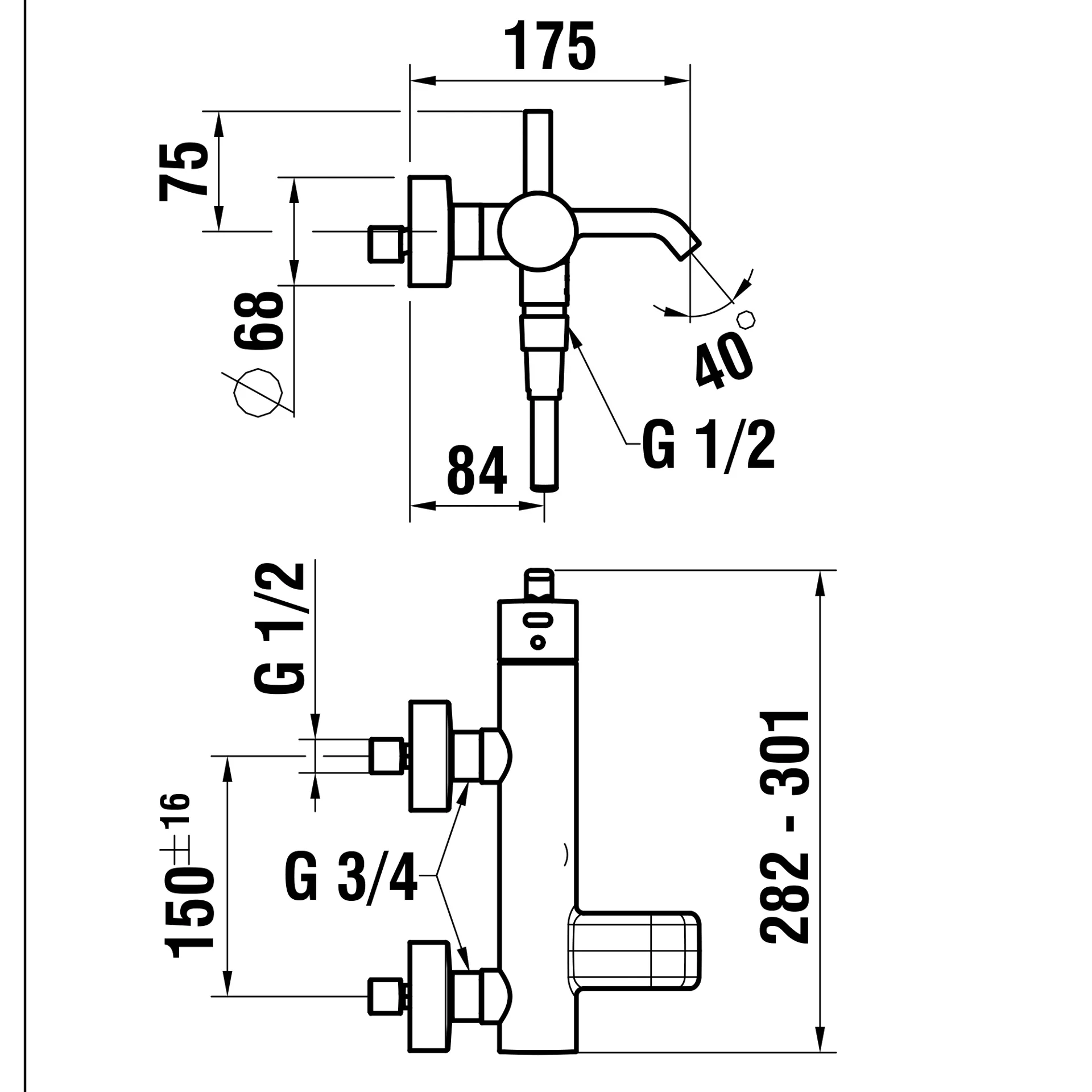 Laufen MEDA Einhebel-Wannenmischer Aufputz, Kunststoffschlauch 1500 mm, Handbrause MyTwin100 chrom Laufen MEDA Einhebel-Wannenmischer Aufputz, Kunststoffschlauch 1500 mm, Handbrause MyTwin100 chrom