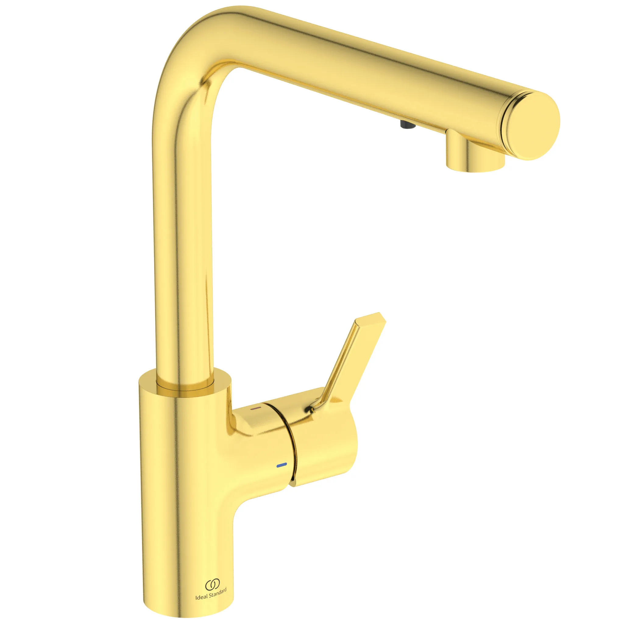 Ideal Standard Küchenarmatur Gusto iMX A7817A2, Ausladung 232mm L-Auslauf mit Seife Brushed Gold