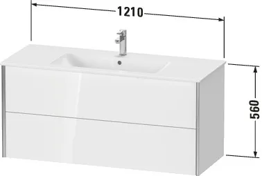 Duravit Waschtischunterschrank wandhängend „XViu“ 121 × 56 × 48 cm in Nussbaum Dunkel