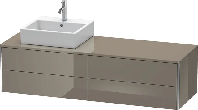 Duravit Waschtischunterschrank wandhängend „XSquare“ 160 × 40 × 54,8 cm Flannel Grey Hochglanz
