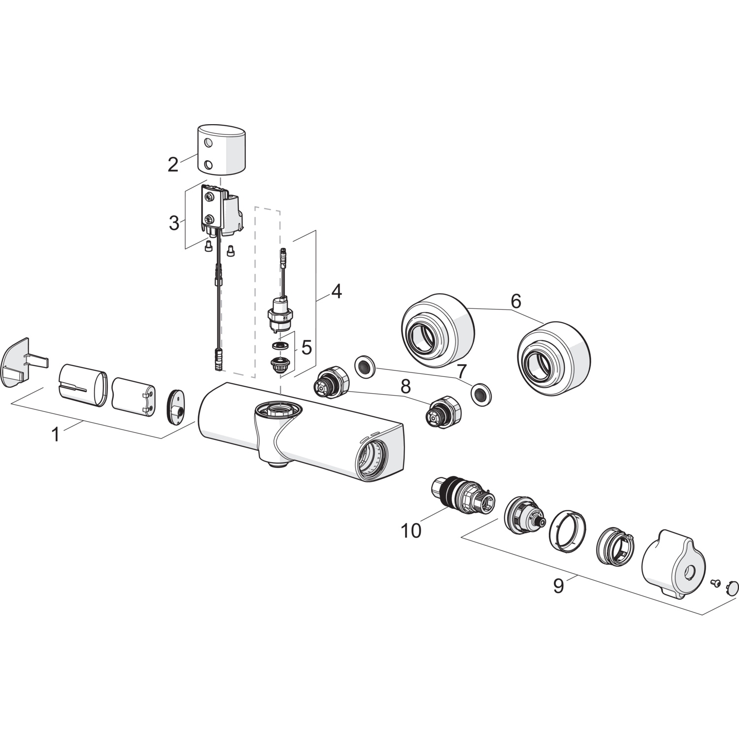 HA Brausebatterie HANSACLINICA 0886 6 V, Bluetooth Chrom