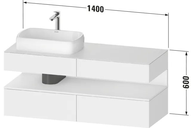 Duravit Waschtischunterschrank wandhängend „Qatego“ 140 × 60 × 55 cm Duravit Waschtischunterschrank wandhängend „Qatego“ 140 × 60 × 55 cm