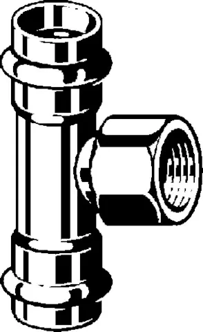 „Prestabo“ T-Stück mit 2 Muffen und Innengewinde 35 mm × 1/2″ × 35 mm „Prestabo“ T-Stück mit 2 Muffen und Innengewinde 35 mm × 1/2″ × 35 mm