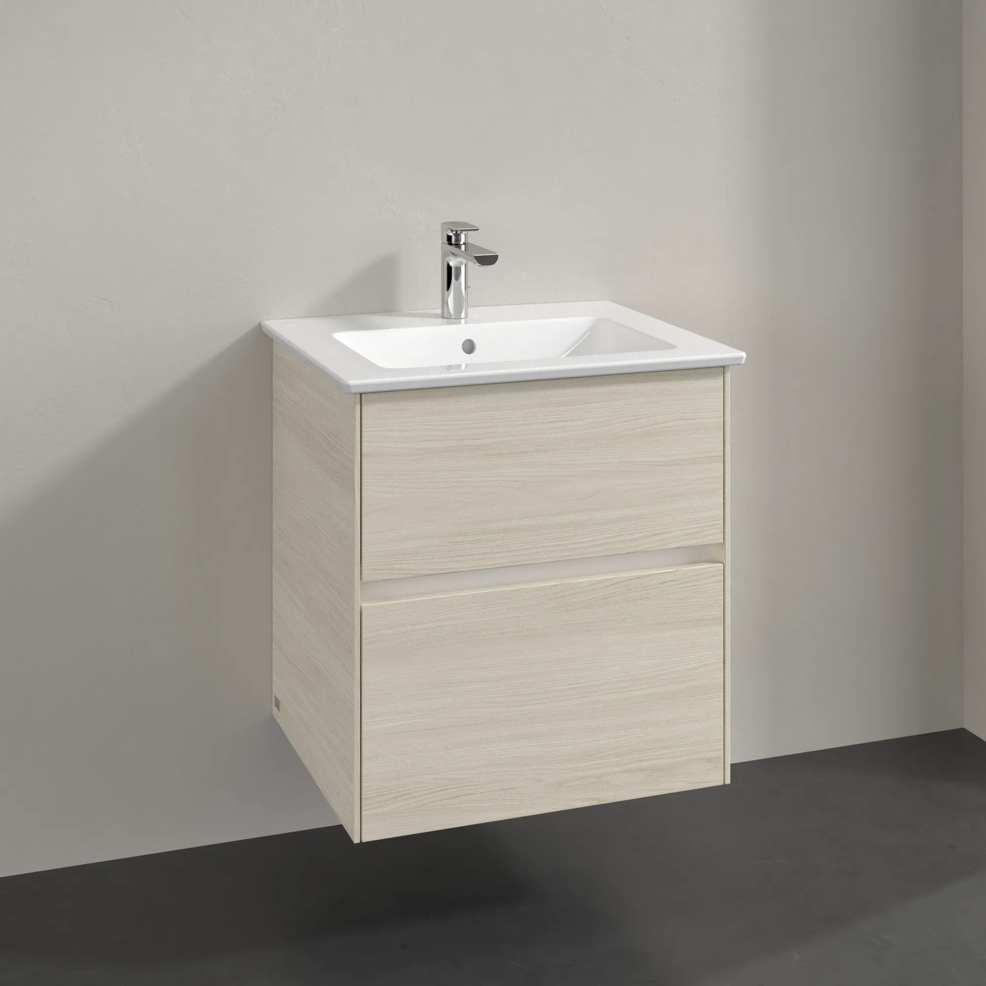 Villeroy & Boch Waschtischunterschrank „Collaro“ 561 × 610 × 480 mm White Oak, mit Beleuchtung, für Becken mittig Villeroy & Boch Waschtischunterschrank „Collaro“ 561 × 610 × 480 mm White Oak, mit Beleuchtung, für Becken mittig