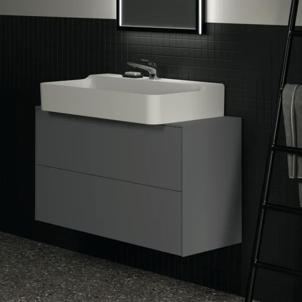 Ideal Standard Waschtischunterschrank Conca, 2 Auszüge, Anthrazit Ideal Standard Waschtischunterschrank Conca, 2 Auszüge, Anthrazit