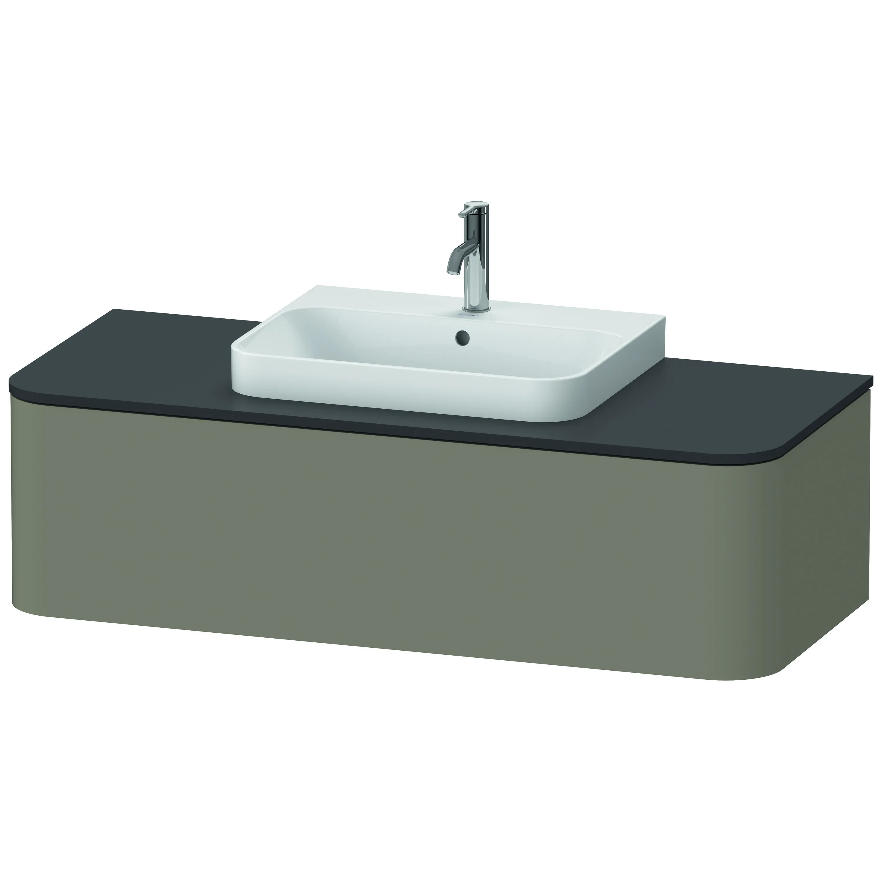 Duravit Waschtischunterschrank wandhängend „Happy D.2 Plus“ 130 × 35,4 × 55 cm Steingrau Seidenmatt Duravit Waschtischunterschrank wandhängend „Happy D.2 Plus“ 130 × 35,4 × 55 cm Steingrau Seidenmatt