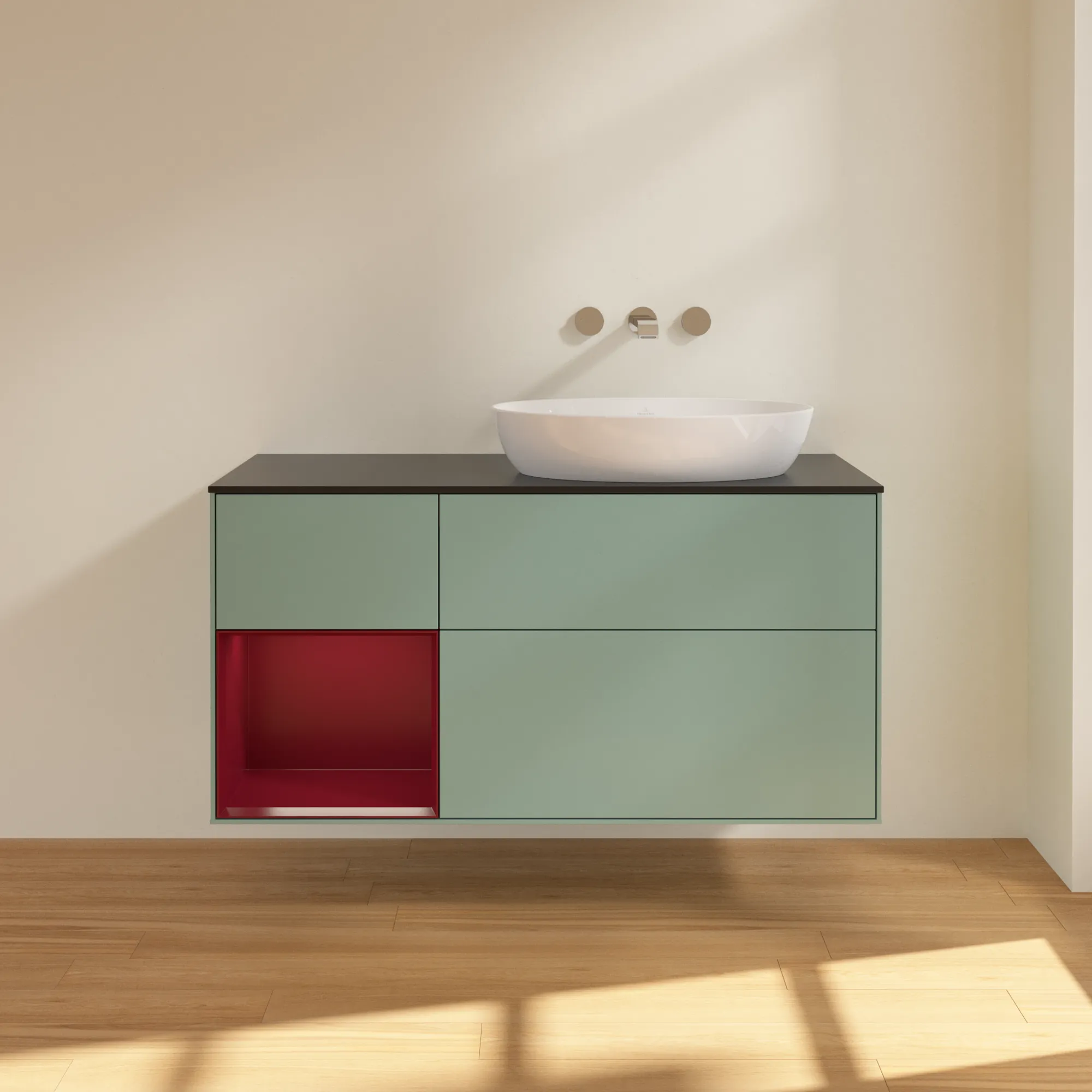Villeroy & Boch Finion FA4 Waschbeckenunterschrank 1200x603x501mm Olive Matt Lacquer