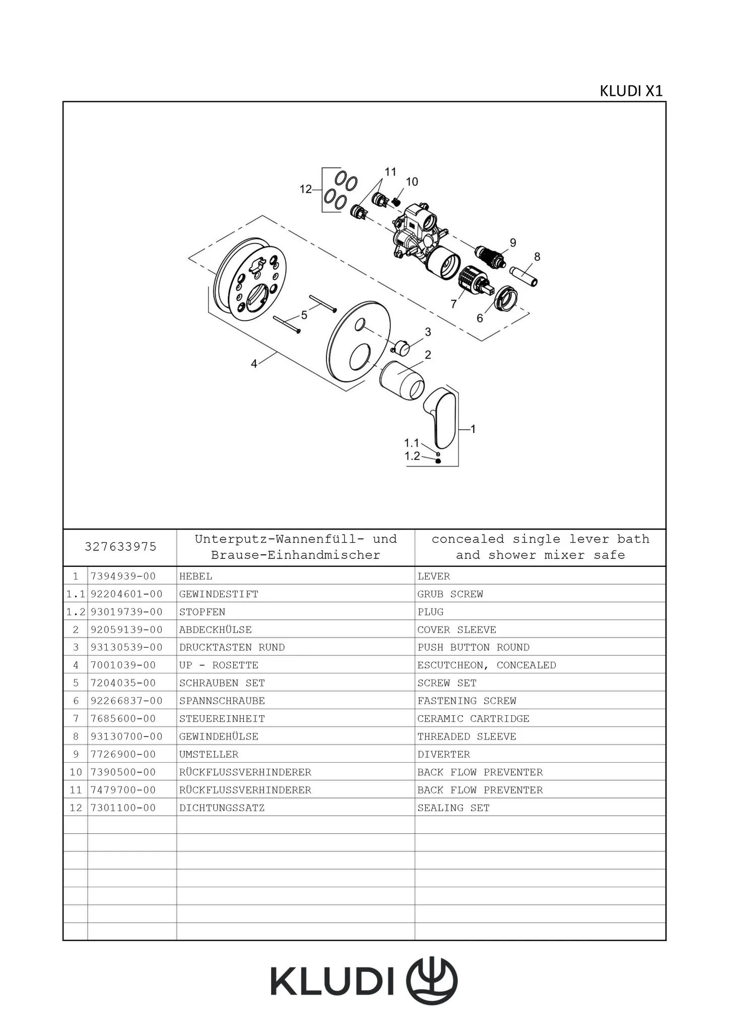X1 UPWAFÜBRAUSEEHM, mit Funktionseinh., eigensicher chrom