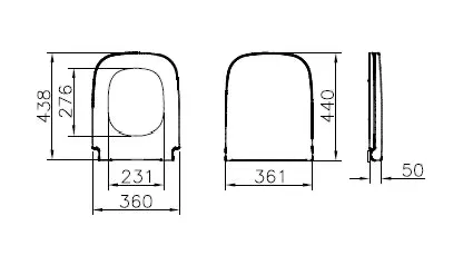 VitrA S20 WC-Sitz eckige Form mit Absenkautomatik Duroplast Weiß Hochglanz