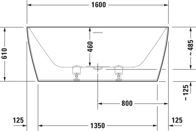 Duravit Badewanne „DuraSquare“ freistehend rechteck 160 × 75 cm