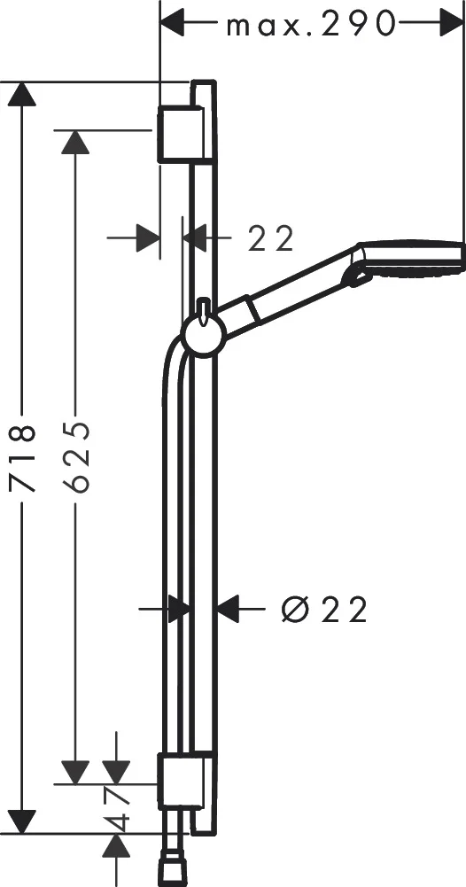 Hansgrohe Vernis Blend Brauseset Vario EcoSmart, 100 mm, mattschwarz, 718 mm Brausestange, Rain & IntenseRain Strahlarten Hansgrohe Vernis Blend Brauseset Vario EcoSmart, 100 mm, mattschwarz, 718 mm Brausestange, Rain & IntenseRain Strahlarten