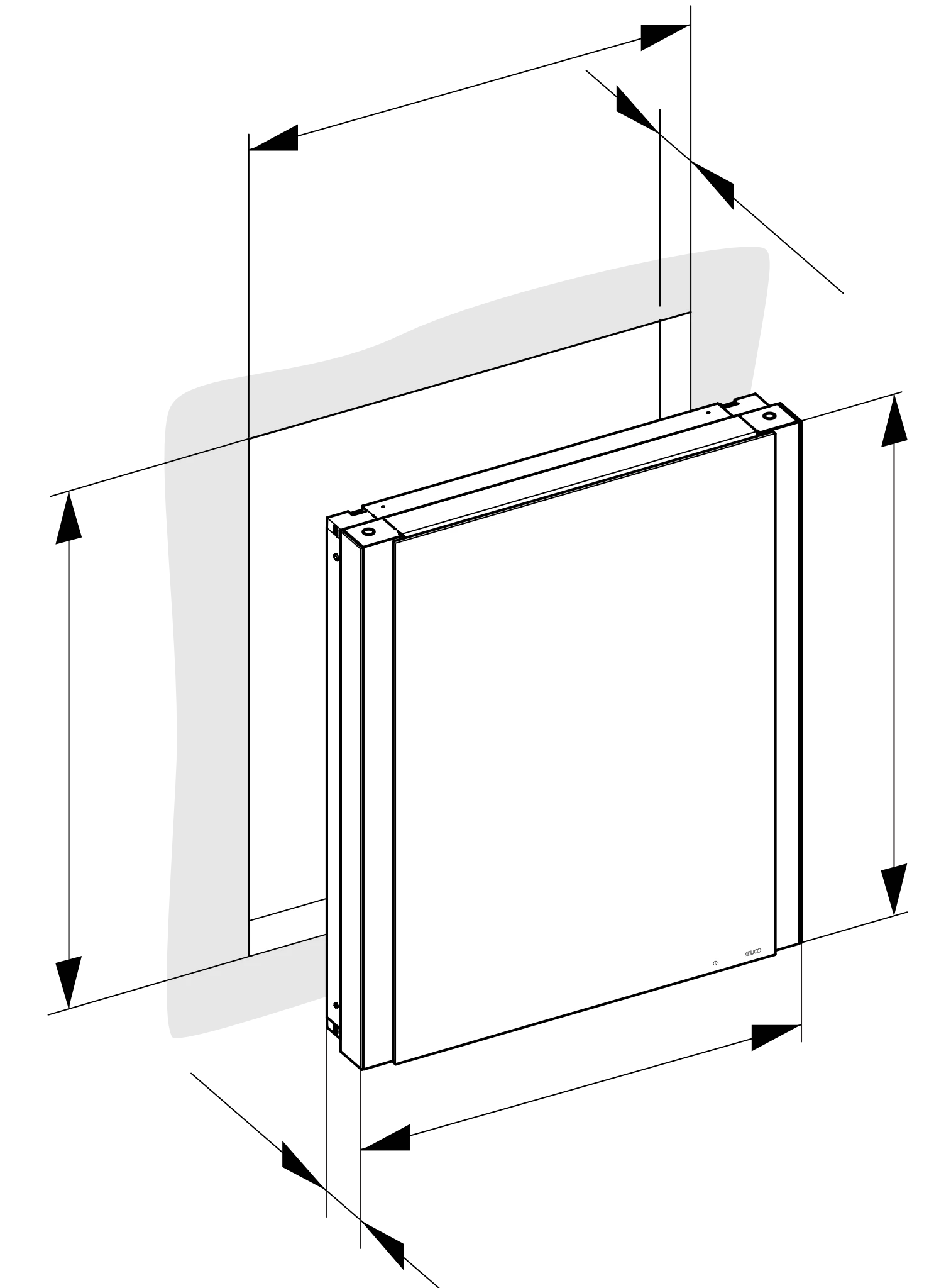 KEUCO Wandeinbau Spiegelschrank „Somaris“ Verspiegelt, Anschlag rechts, rechts, Unterputz, Anschlag rechts, ohne Spiegelheizung 600 × 710 × 115 mm KEUCO Wandeinbau Spiegelschrank „Somaris“ Verspiegelt, Anschlag rechts, rechts, Unterputz, Anschlag rechts, ohne Spiegelheizung 600 × 710 × 115 mm