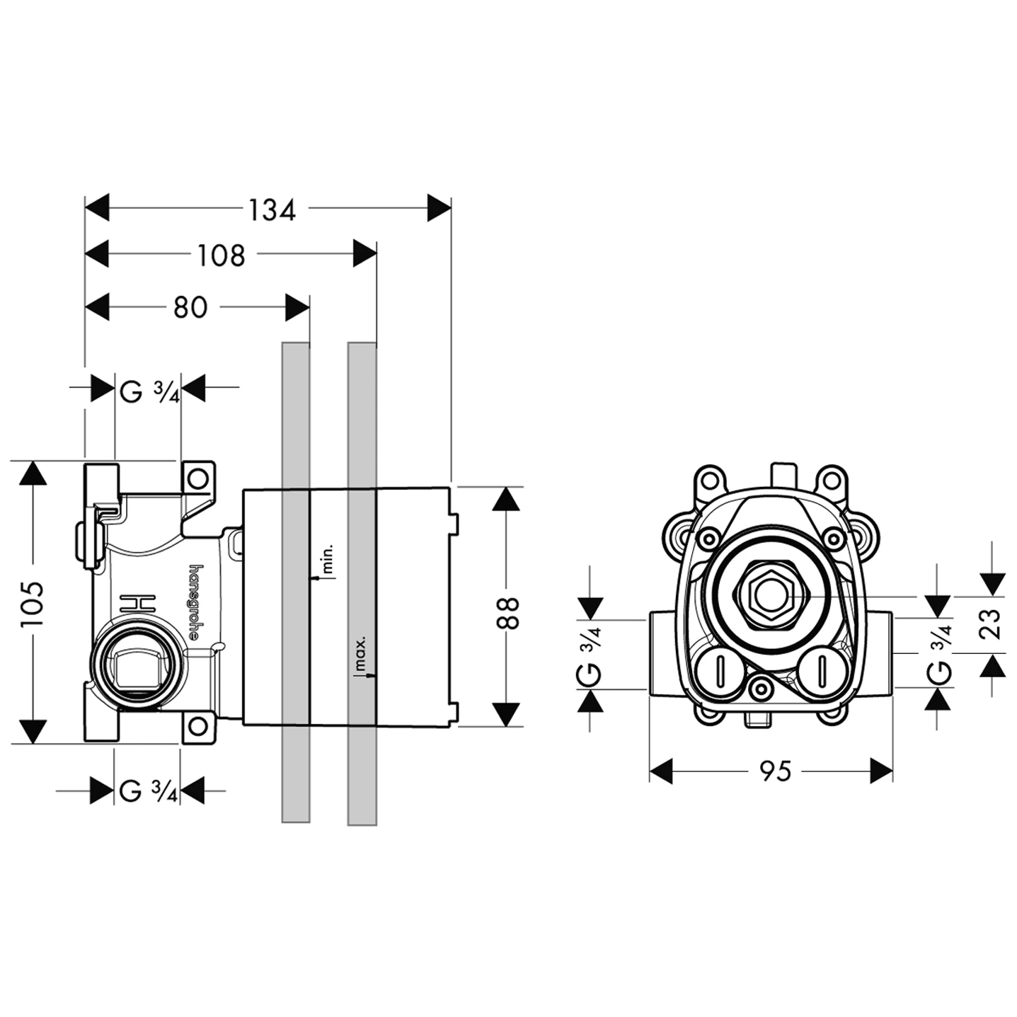 Thermostat Unterputz Axor Starck Grundset