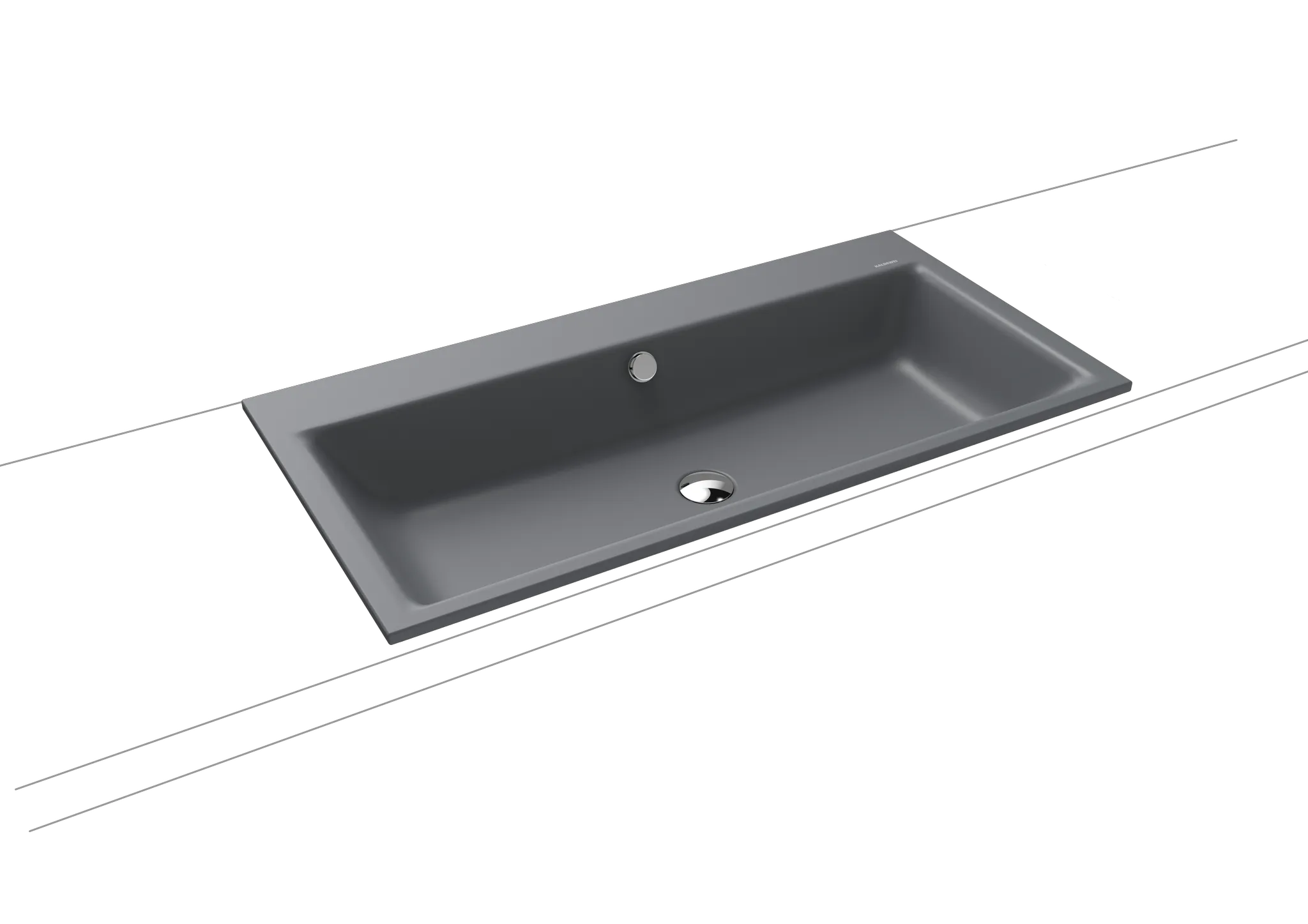 Kaldewei Puro Einbauwaschtisch Mod.3152 900x460mm cool grey 70 Perl-Effekt Antidröhn Überlauf Sichtteile chrom