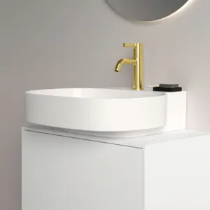Waschbecken „Linda-X“ 50 × 48 × 13,5 cm, Hahnlochposition mittig in Weiß Waschbecken „Linda-X“ 50 × 48 × 13,5 cm, Hahnlochposition mittig in Weiß