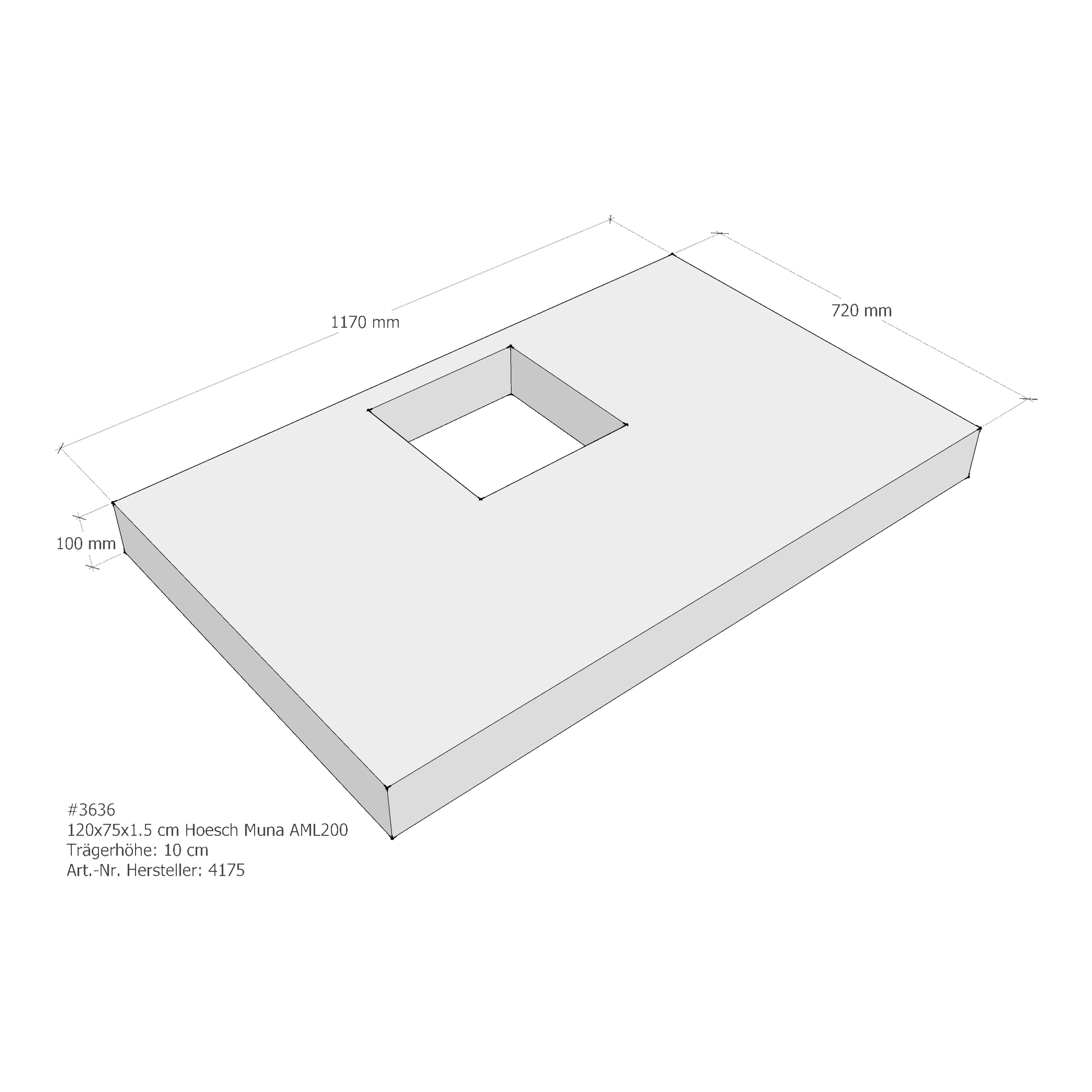 Duschwannenträger für Hoesch Muna 120 × 75 × 1,5 cm Duschwannenträger für Hoesch Muna 120 × 75 × 1,5 cm
