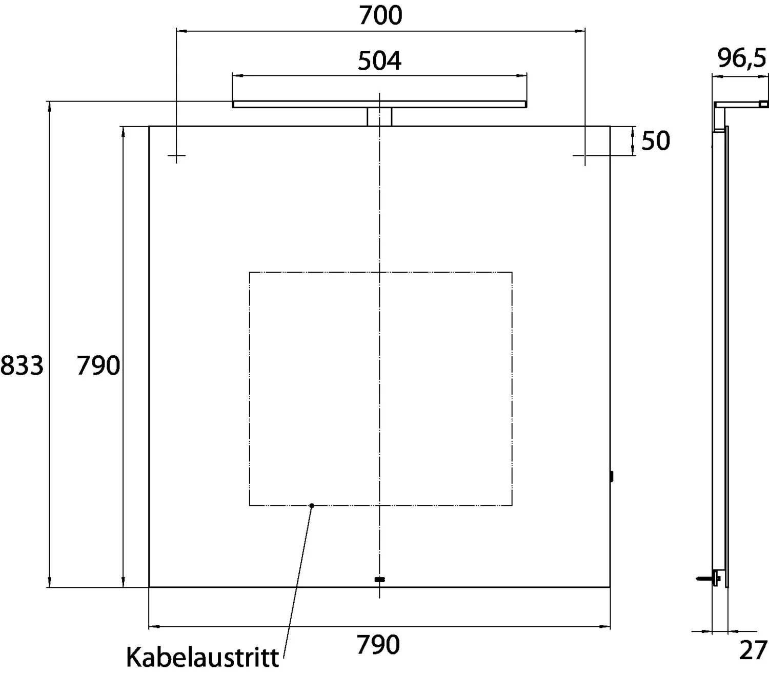 emco Lichtspiegel „mee“ 790 × 833 mm emco Lichtspiegel „mee“ 790 × 833 mm