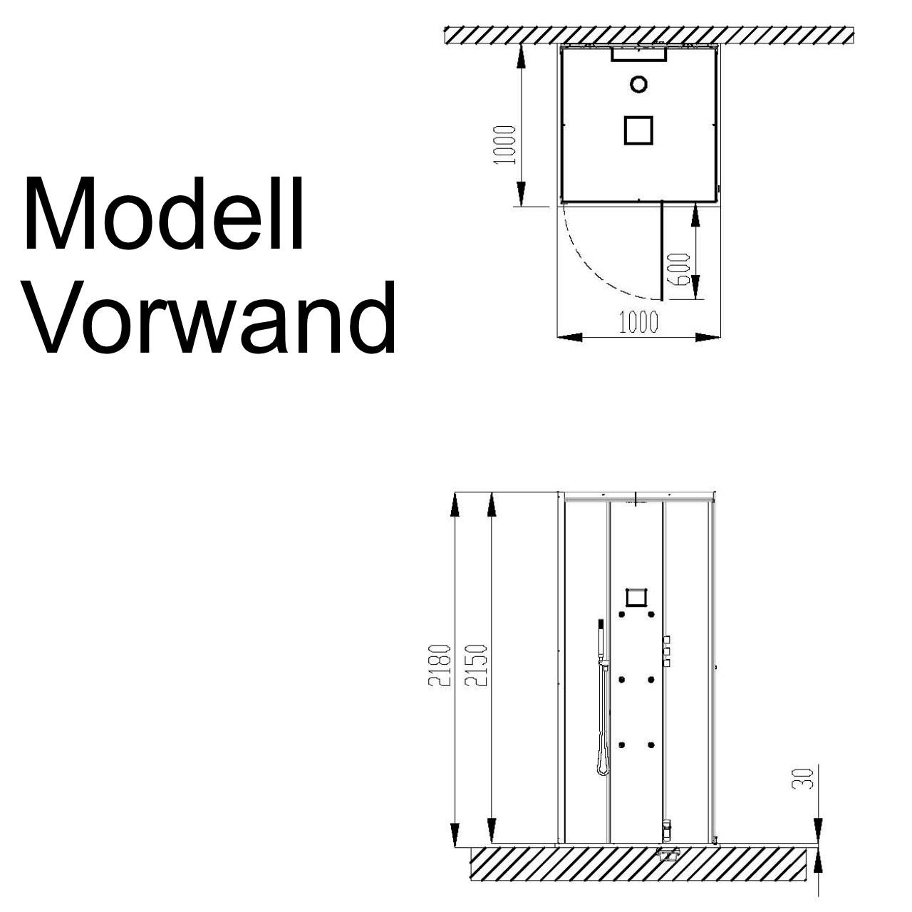 Dampfkabine SensePerience Quadrat 1000x1000 rechts bodenbündig, Wände Weiß Dampfkabine SensePerience Quadrat 1000x1000 rechts bodenbündig, Wände Weiß