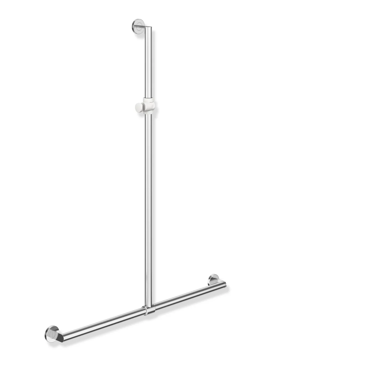 Duschhdl., d:32/32, A1=1250mm, W1=914mm, chrom signalweiß Duschhdl., d:32/32, A1=1250mm, W1=914mm, chrom signalweiß