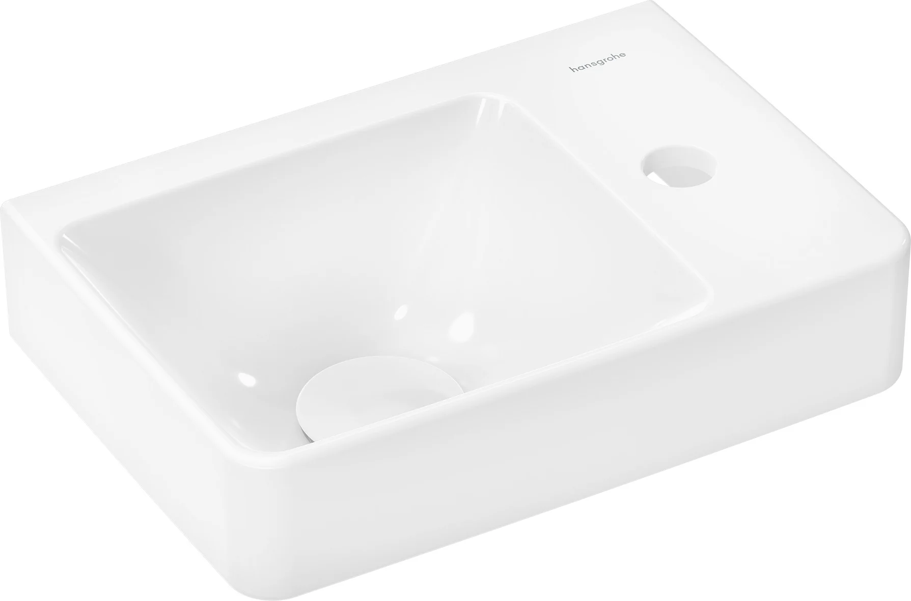 Hansgrohe Xelu Q Handwaschbecken, weiß, 360x250 mm, wandhängend, mit Ablage rechts, SmartClean, ohne Überlauf