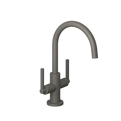 Kludi NOVA FONTE Waschtischarmatur, Puristic Einlochmontage, Matt Dove, DN 15, 2-Griff, schwenkbar oder arretierbarer Auslauf