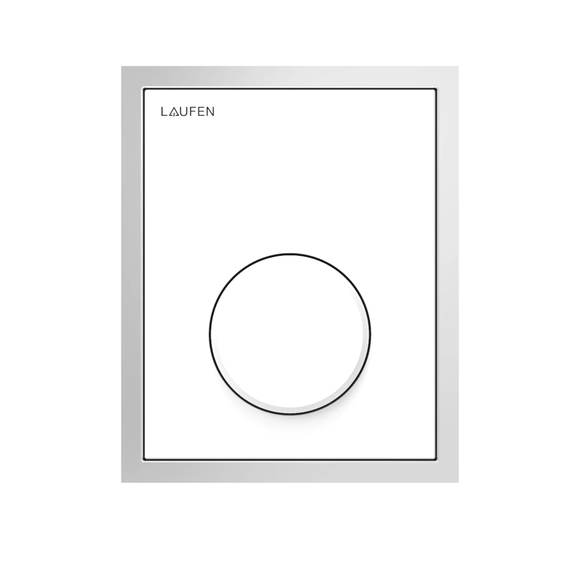 Installationssystem (LIS) INEO AU108 Urinal-Betätigungsplatte Glas weiß, flächenbündig mit poliertem Edelstahlrahmen, inklusive Kartuschenventil 107 x 132 x 1 mm passend zu Installationselementen H940100