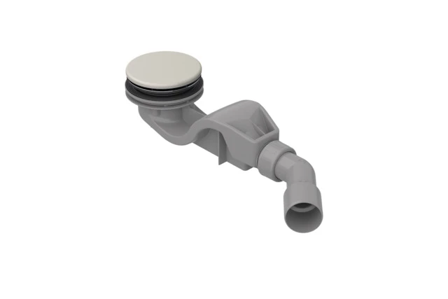 Bette Ablaufgarnitur BetteSolid 50 pergamon Antirutsch Pro, seitlich, 415x120x68 mm, 0,6 l/s, Ab- und Überlauf für Duschwanne/Duschfläche