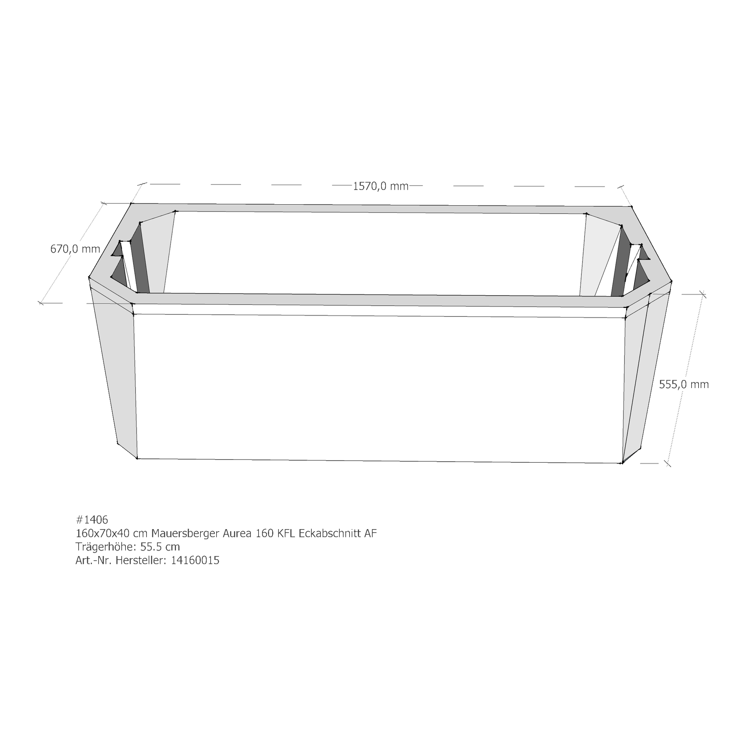 Badewannenträger für Mauersberger Aurea 160 KFL 160 × 70 × 40 cm Badewannenträger für Mauersberger Aurea 160 KFL 160 × 70 × 40 cm
