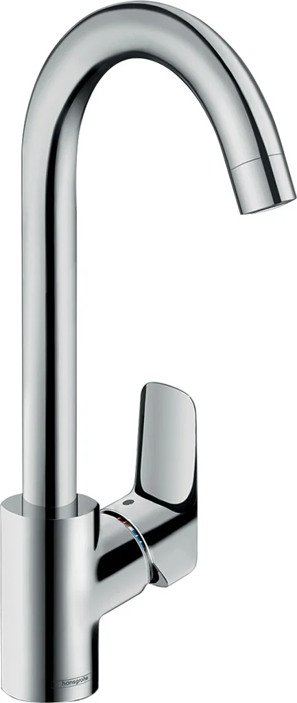 Hansgrohe Logis M31 Einhebel-Küchenmischer 260, Chrom, 1-Jet, Schwenkbereich einstellbar auf 110°, 150° oder 360°, Normalstrahl, max. Durchflussmenge 12 l/min bei 3 bar