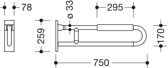 HEWI Stützklappgriff „Serie 801“