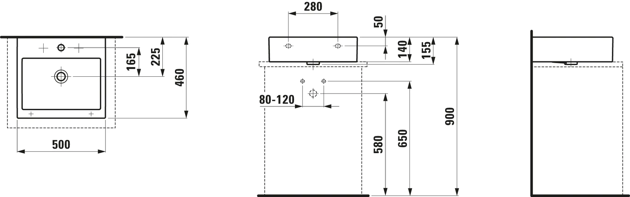 Laufen Aufsatzwaschtisch LIVING CITY 460x500x155 1 HL, m.ÜL, weiß Laufen Aufsatzwaschtisch LIVING CITY 460x500x155 1 HL, m.ÜL, weiß