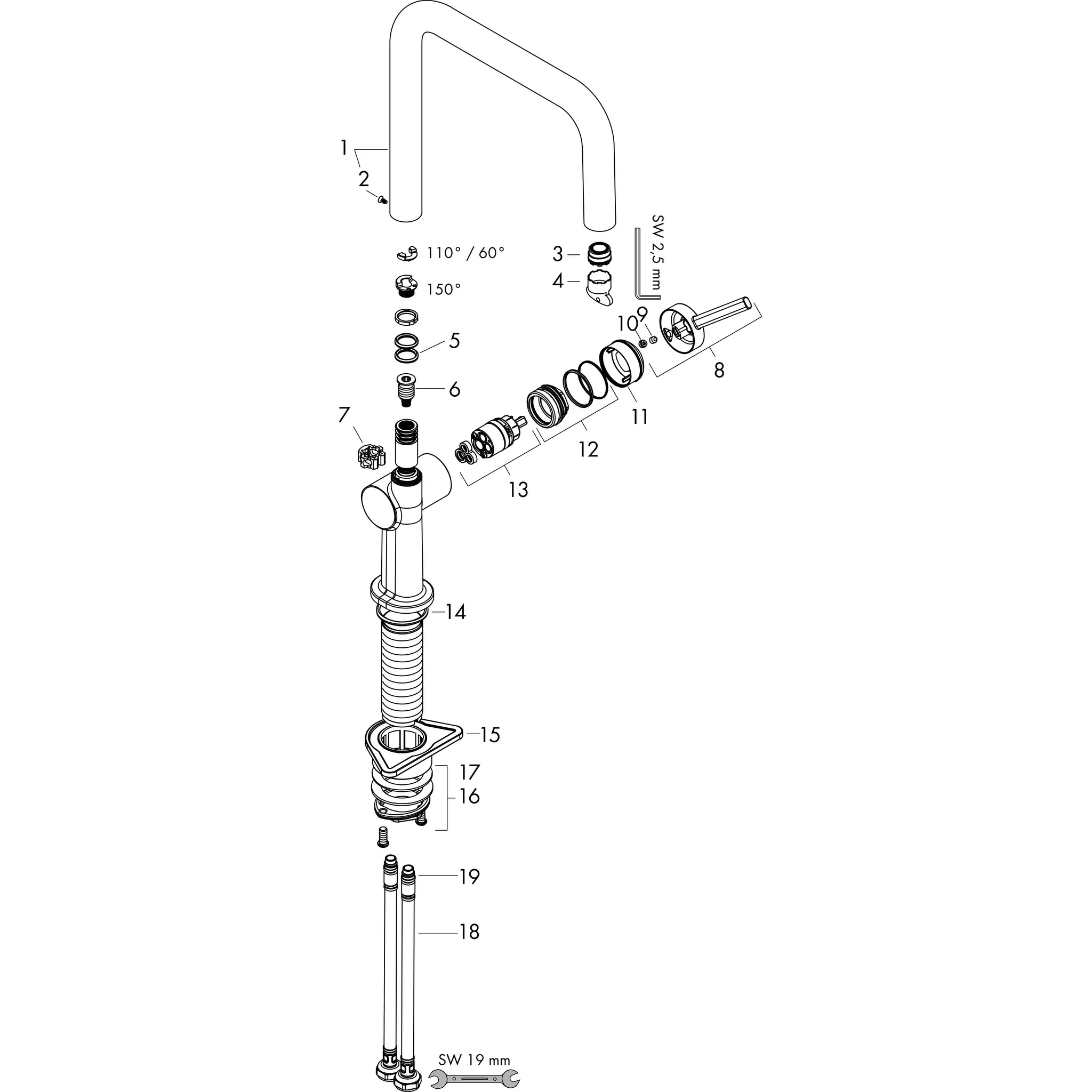 Talis M54 Einhebel-Küchenmischer U 220, Eco, 1jet Chrom