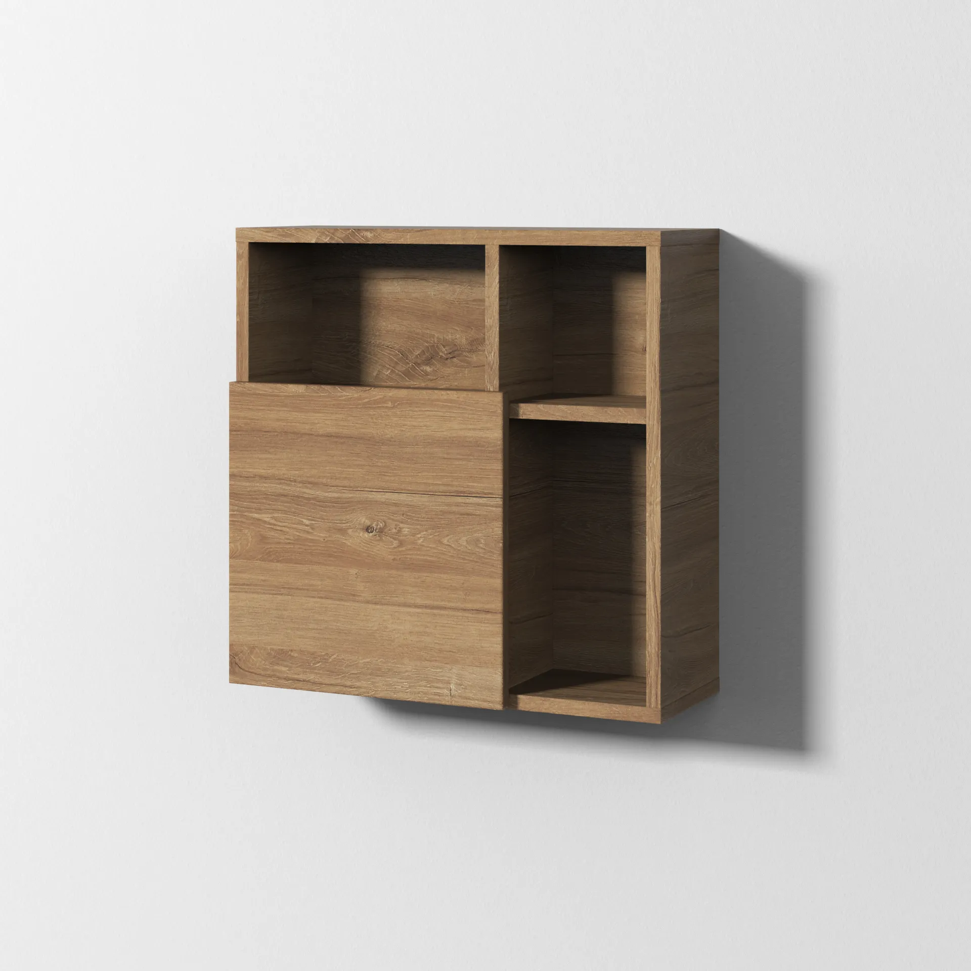 Sanipa Würfelschrank „3way“ 510 × 510 × 197 mm in Eiche Kansas, links